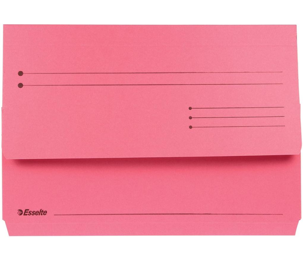 Dossiermap Esselte Pocketfile Folio karton rood pak/25 - Per pak