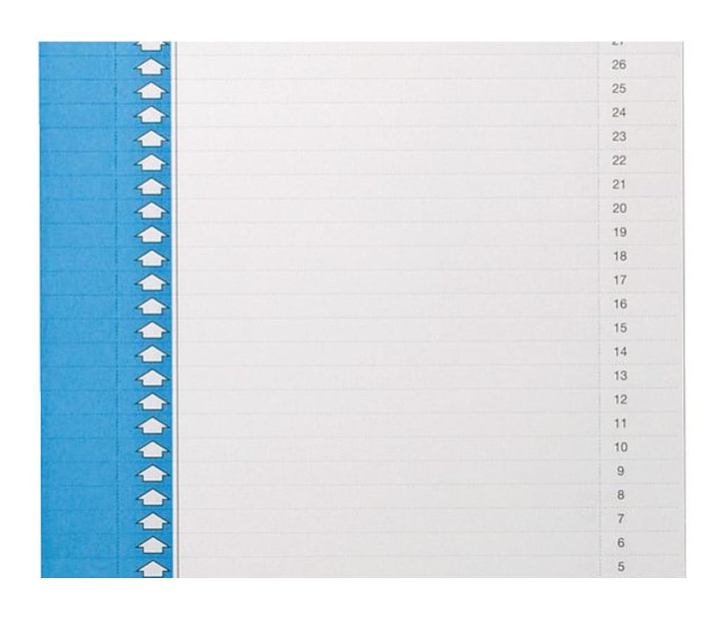 Etiket voor hangmap AZO nr. 0 blauw strip/27 - Per stuk