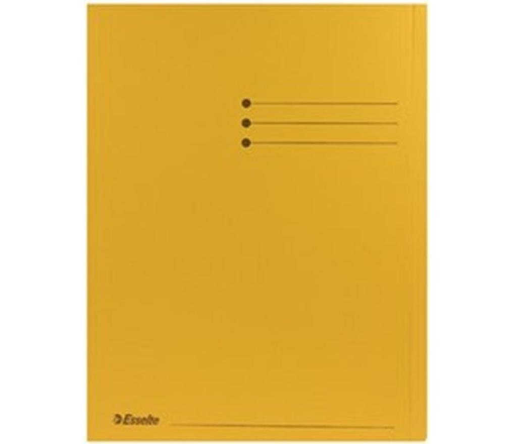 Hemdmap A4 180 g geel met overslag pak/100 - Per pak