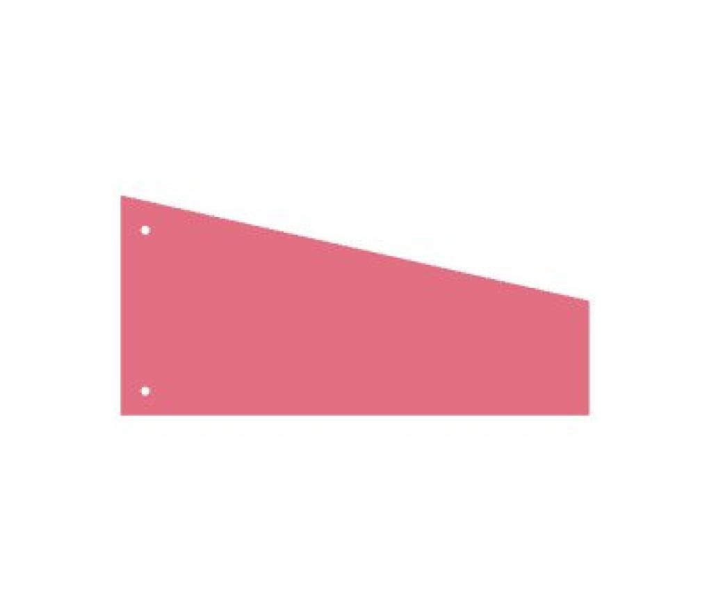 Tabkaarten trapezium 23,5 cm karton roze pak/100 - Per pak
