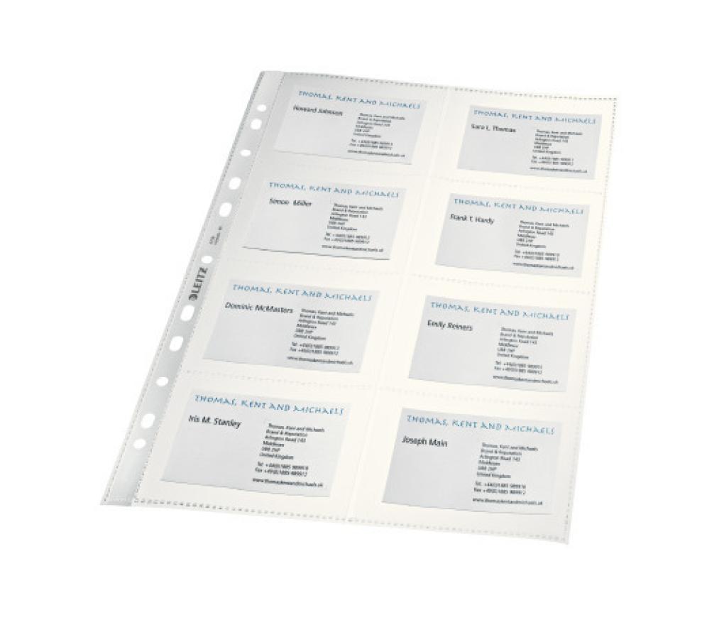 Visitekaartpochetten Leitz A4 - 16 kaartjes/pochetten pak/10 - Per pak