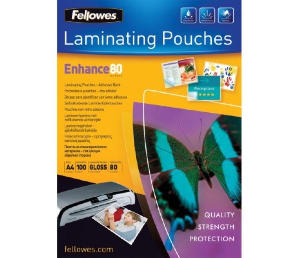 Lamineeretuis Fellowes A4 80 micron zelfklevend doos/100 - Per pak