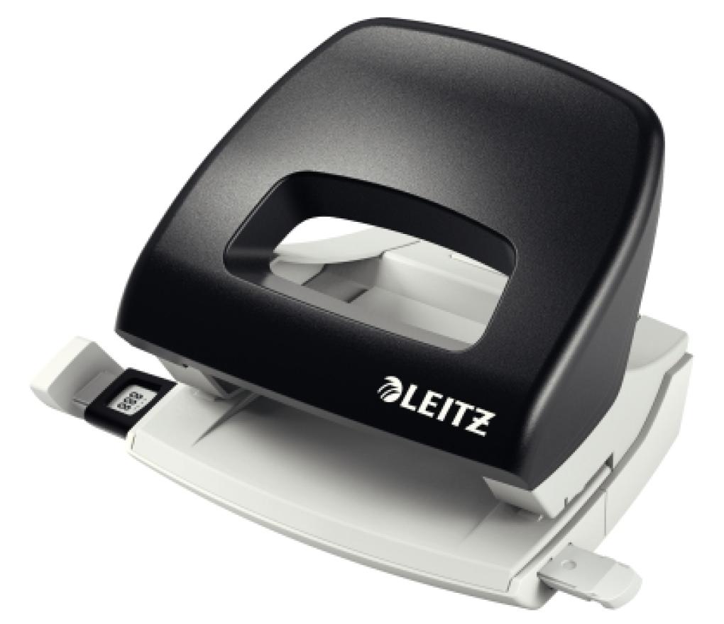 Perforator Leitz 5038 zwart 16 vel met aanleg - Per stuk