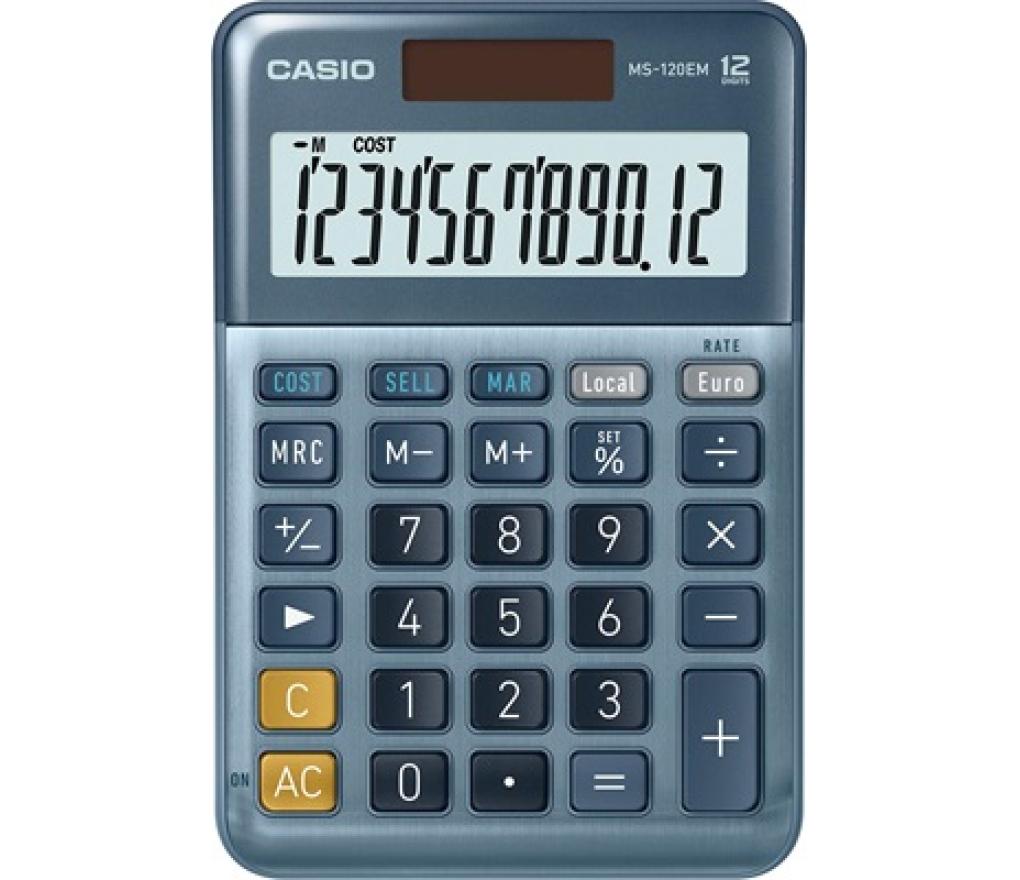 Rekenmachine desktop Casio MS120EM-W-EP dual 12 cijfers - Per stuk