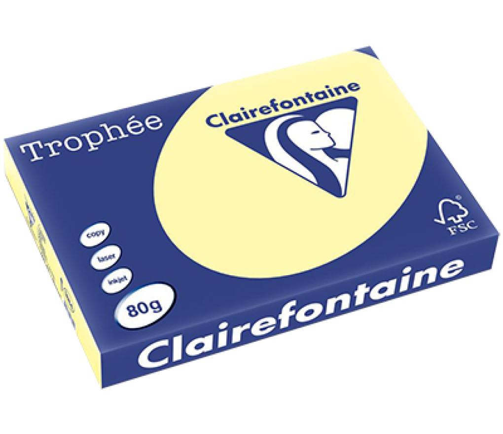 Kopieerpapier A3 80 g CLF Trophée pastel 1884 geel riem/500 - riem