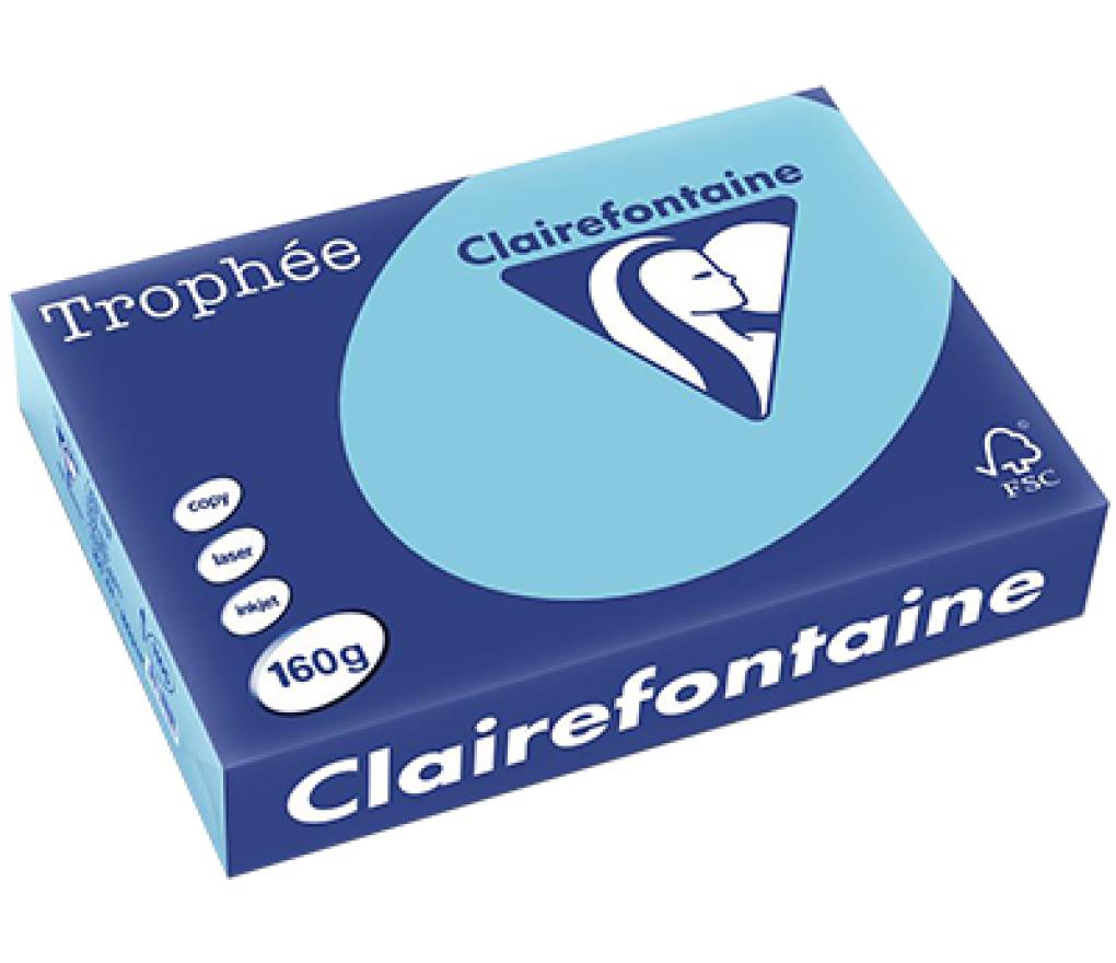 Kopieerpapier A4 160 g CLF Trophée pastel 1105 helblauw riem/250