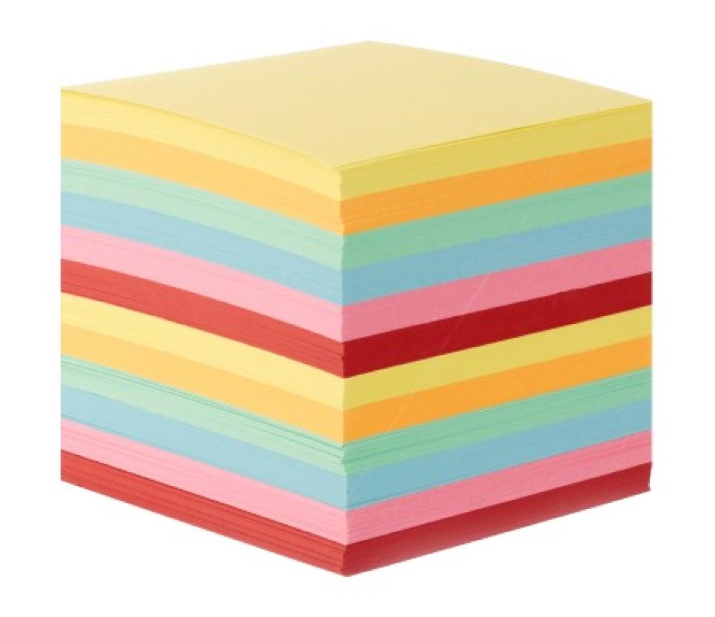 Kubusblokvulling 9 x 9 cm 700 blaadjes intense kleuren - Per stuk
