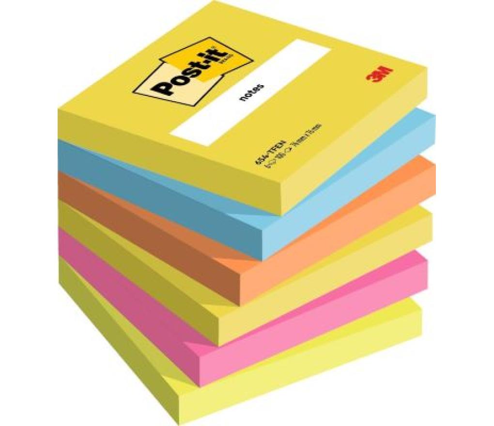 Post-it 3M 654  76 x 76 mm energy pak/6 - Per stuk
