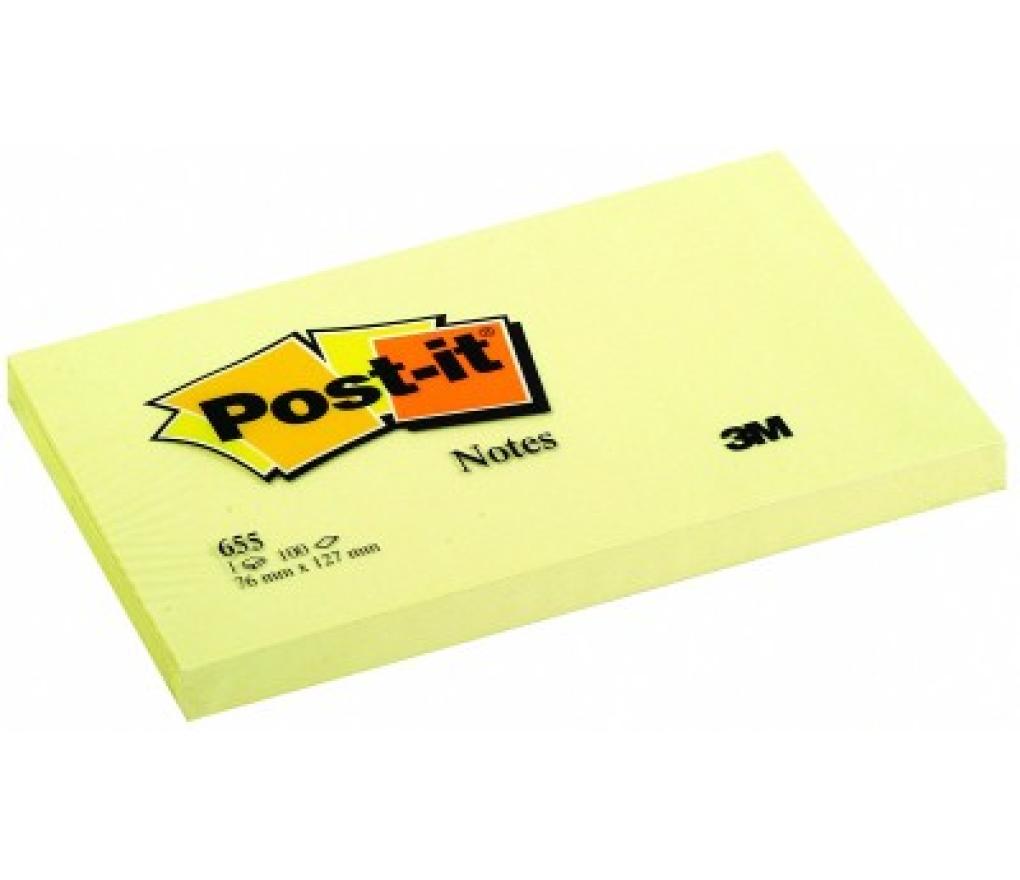 Post-it 3M 655 76 mm x 127 mm geel - Per stuk