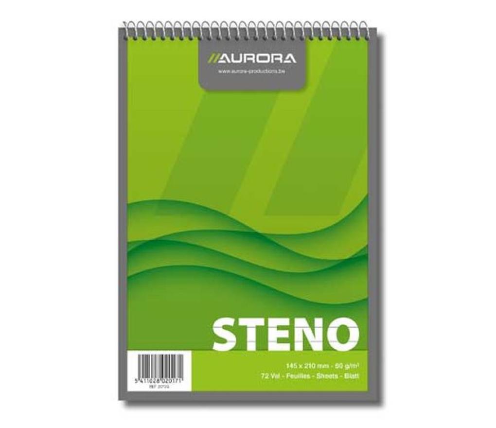 Stenoboekje met spiraal gelijnd  72 blad - Per stuk