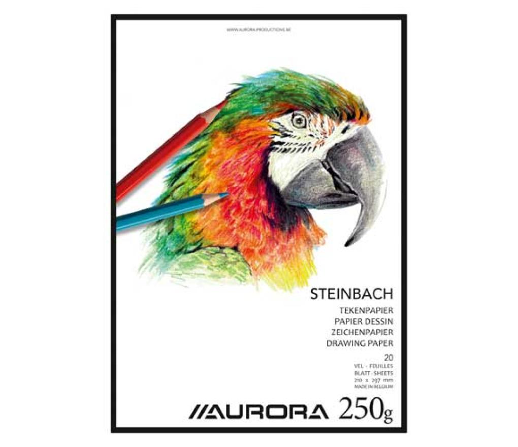 Tekenblok A4 210 x 297 mm 250 g wit Steinbach Academie vel/20 - Per stuk