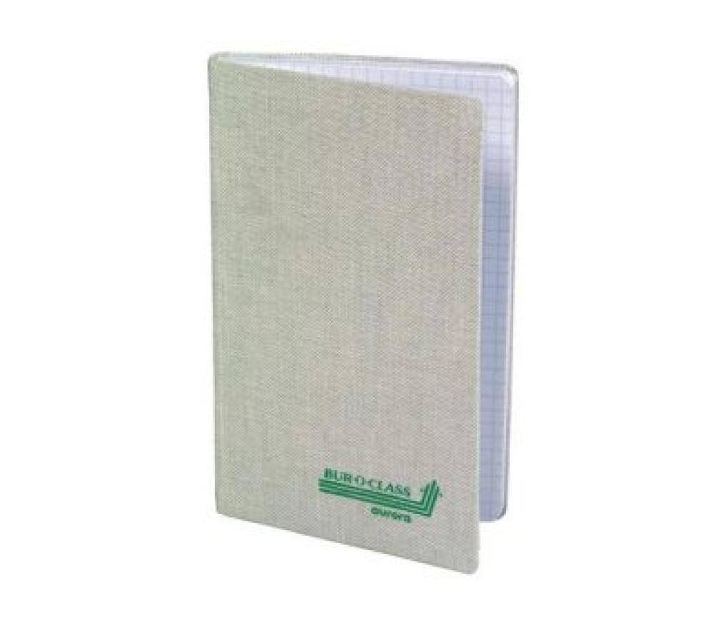 Zakboek grijs linnen 105 x 165 mm 96 blad geruit - Per stuk