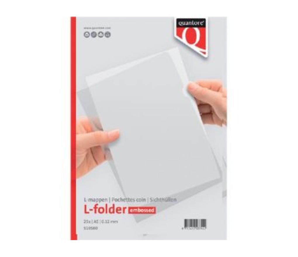 Documenthouder L-map A5 120 micron gestructureerd PP pak/25 - Per pak