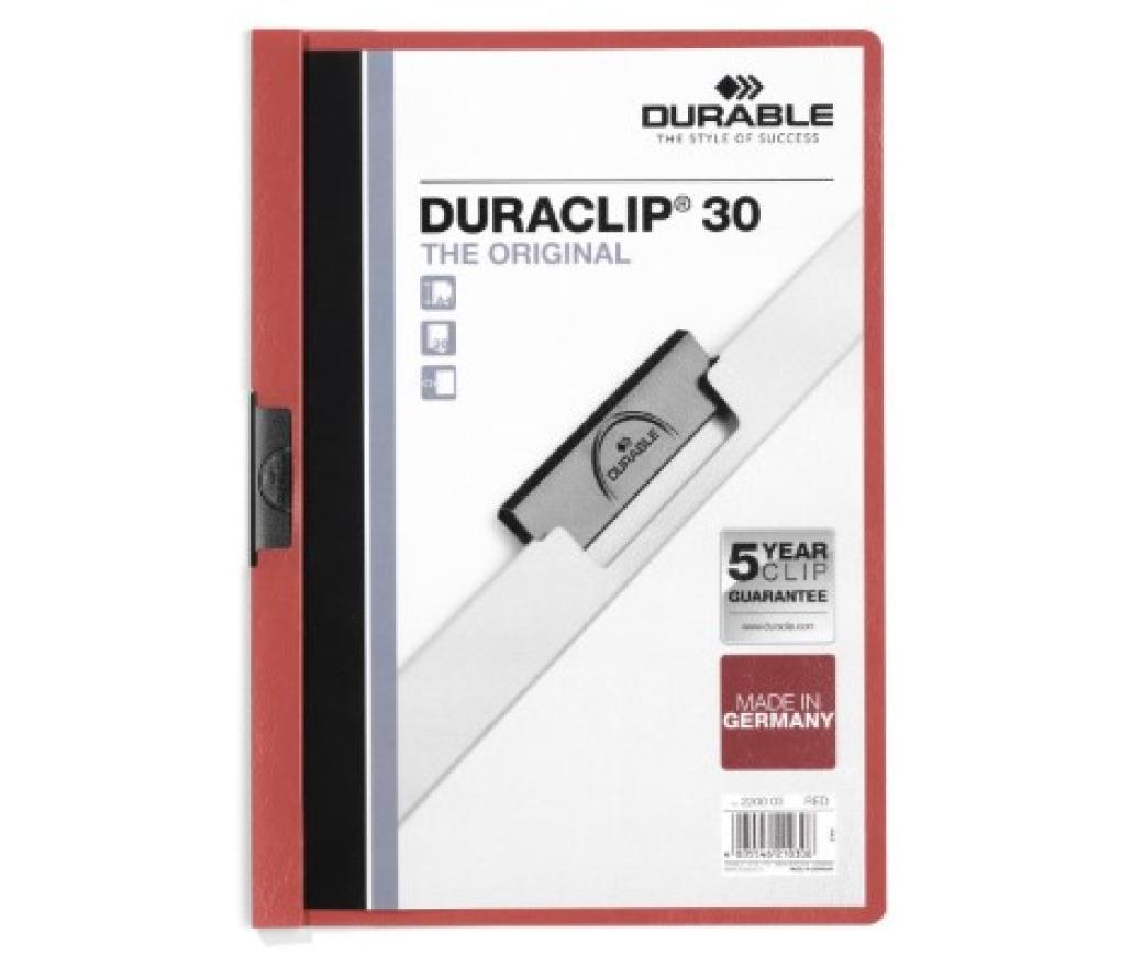 Klemmap Durable 2200-03 Duraclip 1-30 blz A4 rood - Per stuk