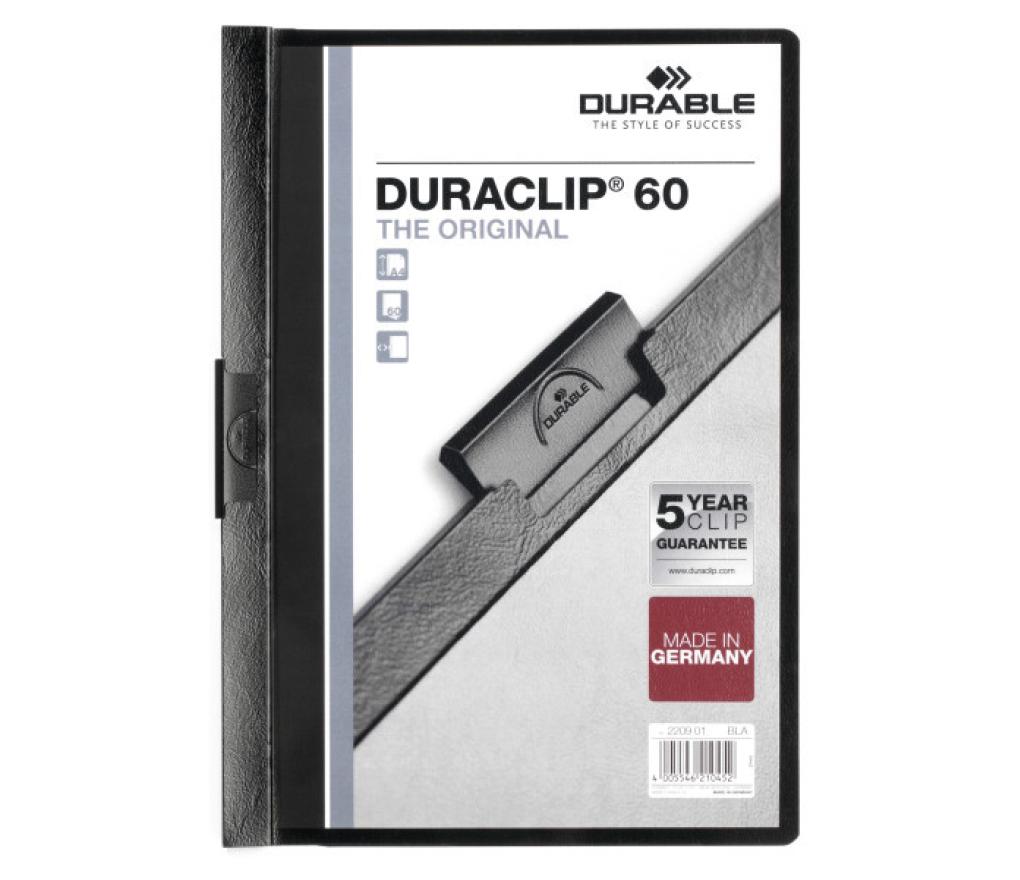 Klemmap Durable 2209-01 Duraclip 1-60 blz A4 zwart - Per stuk