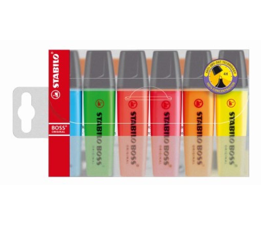 Fluostift Stabilo Boss 70/6 set/6 - Per pak