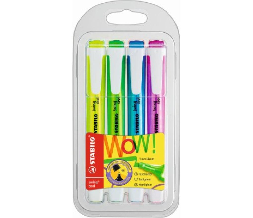 Fluostift Stabilo Swing cool set/4 - Per pak