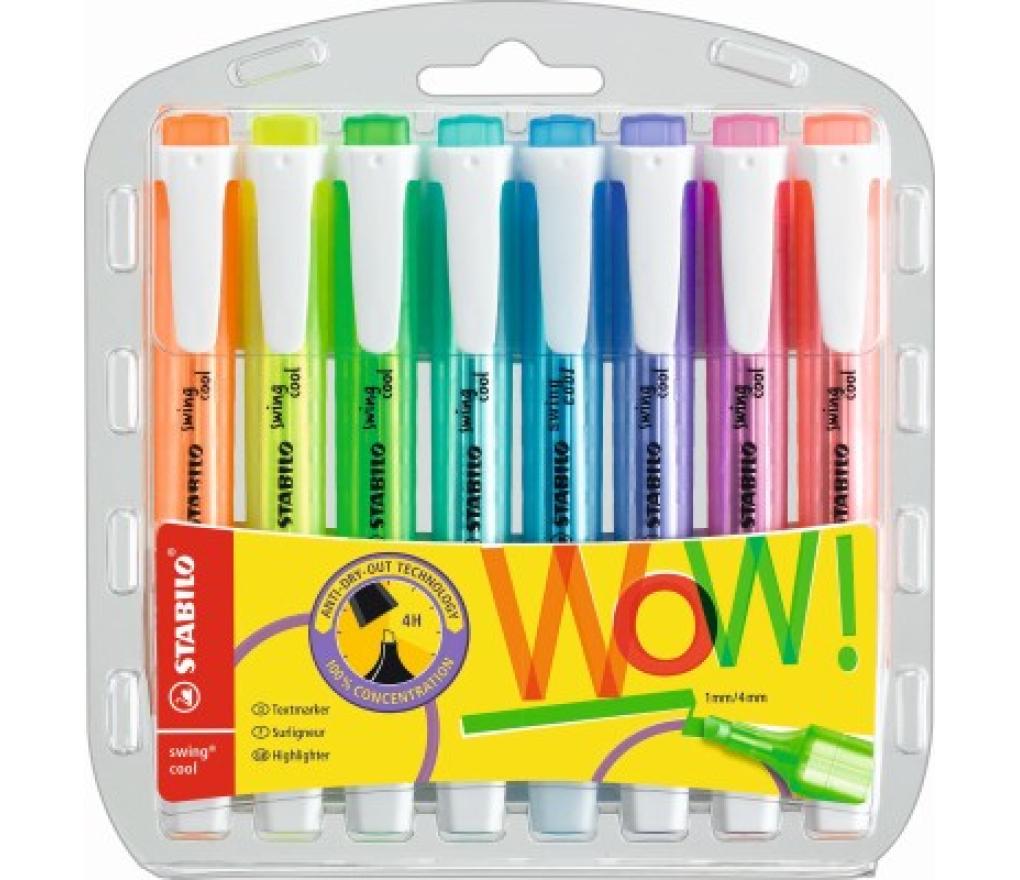 Fluostift Stabilo Swing cool set/8 - Per pak