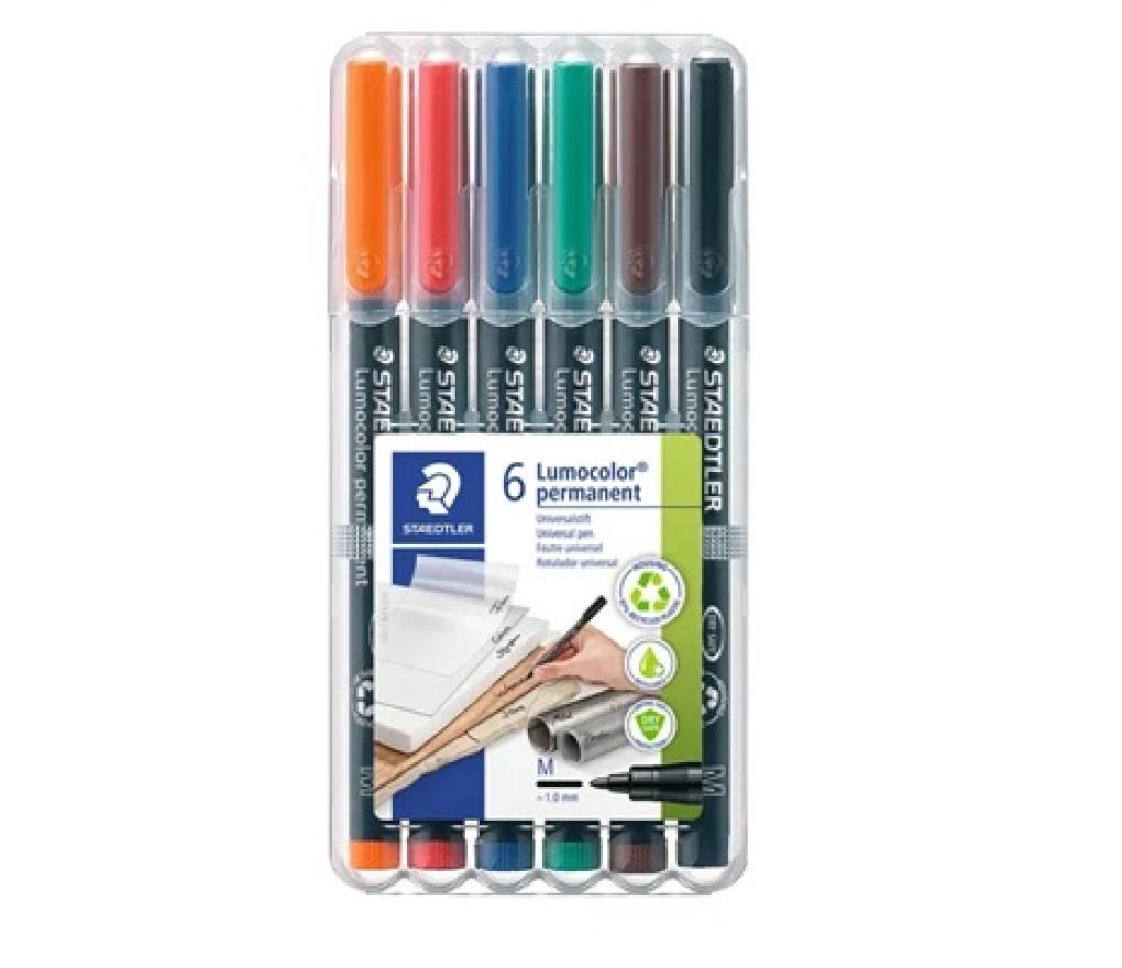 Lumocolor Staedtler permanent medium 317wp6 box/6 - Per stuk