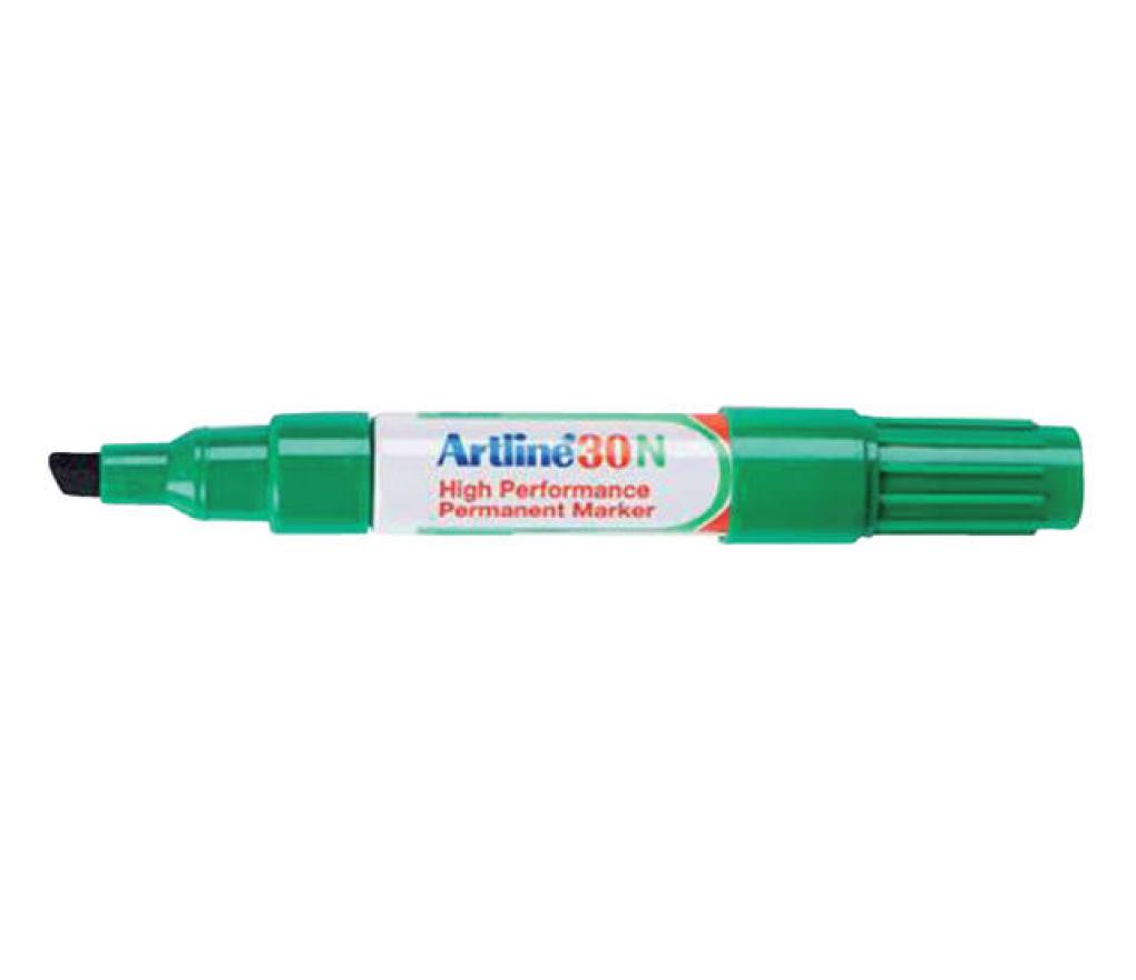 Permanent marker Artline 30 schuine punt 2 - 5 mm groen - Per stuk