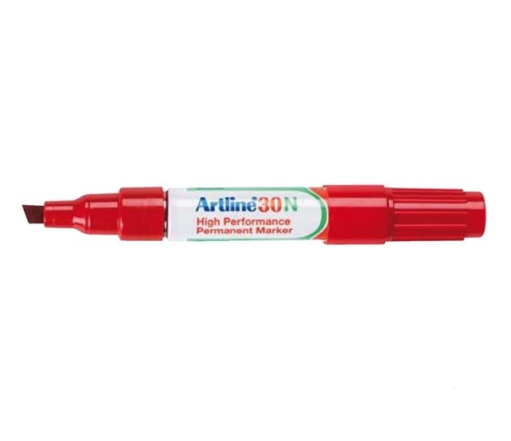 Permanent marker Artline 30 schuine punt 2 - 5 mm rood - Per stuk