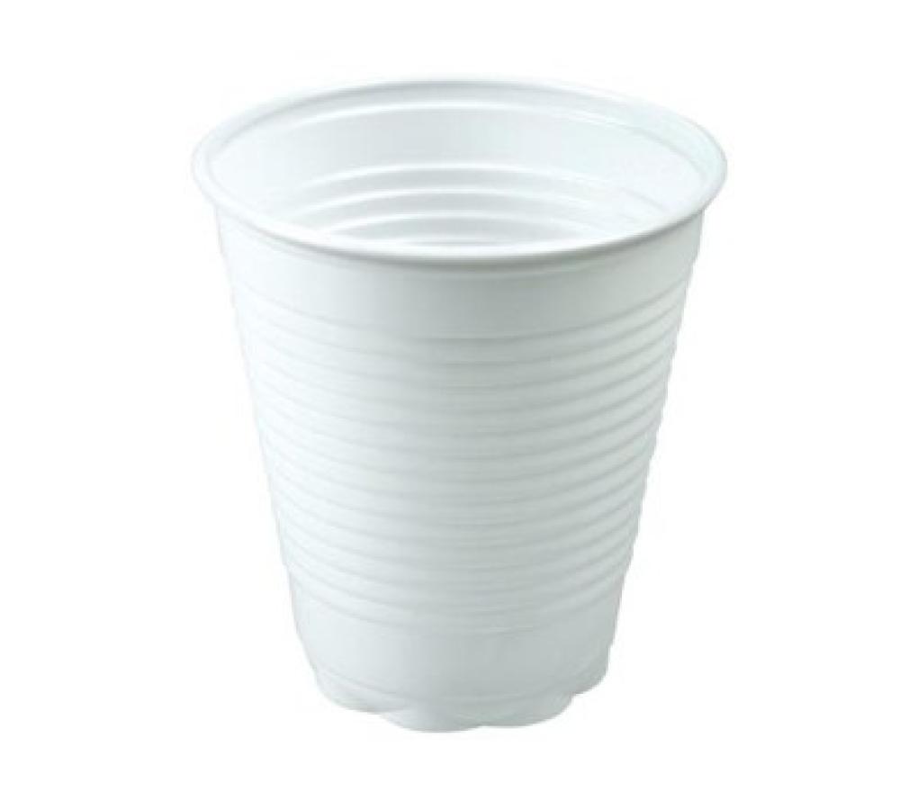 Beker plastic wit 180 cc pak/100 - Per pak