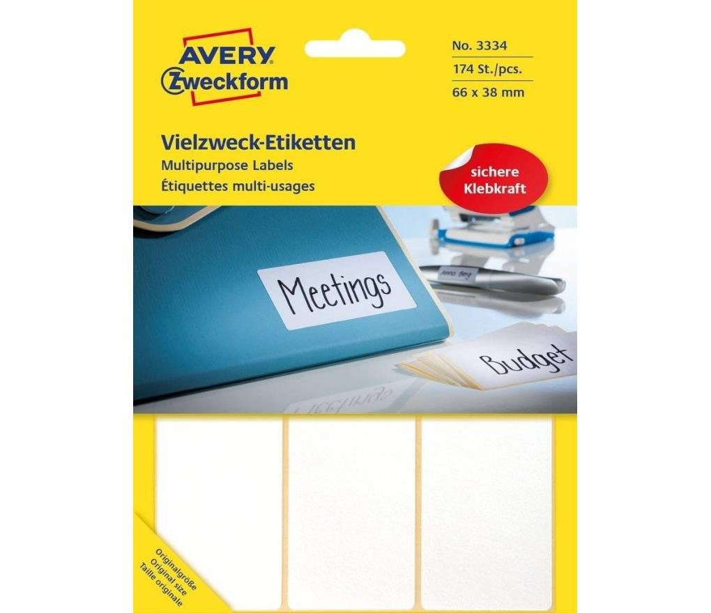 Etiket Avery Zweckform 3334 66 x 38 mm doos/174 - Per pak