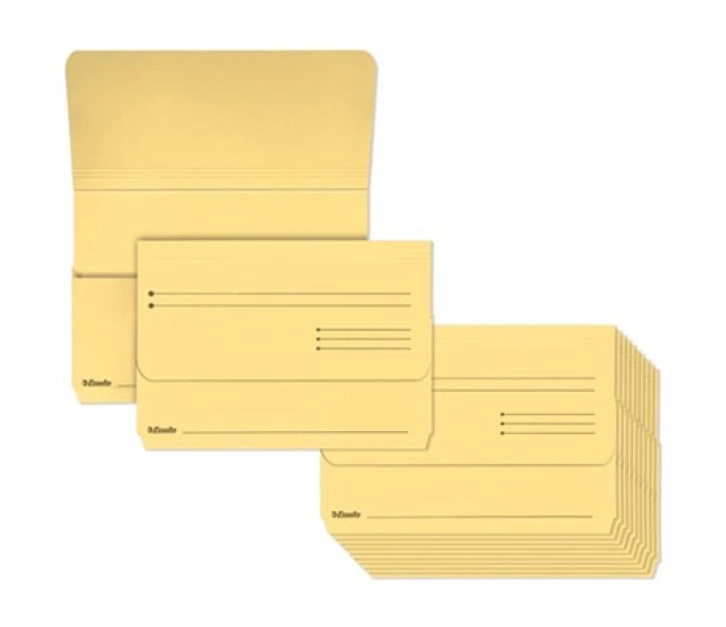 Dossiermap Esselte Pocketfile Folio karton geel doos/25 - Per pak