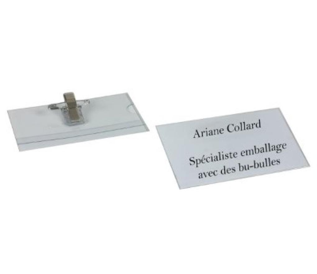 Badge 56 x 92 mm met clip en speld doos/50 - Per pak
