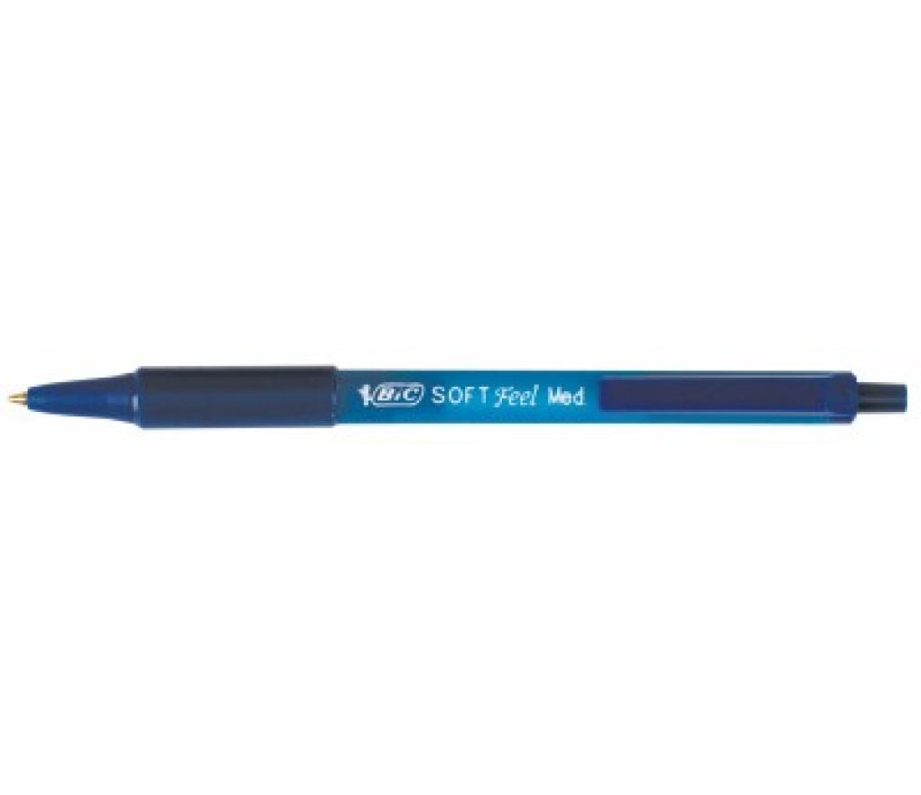Kogelpen Bic Soft Feel Clic blauw - Per stuk