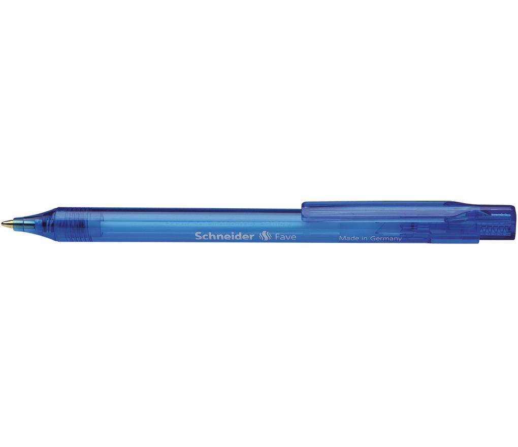 Kogelpen Schneider fave intrekbaar hervulbaar blauw - Per stuk