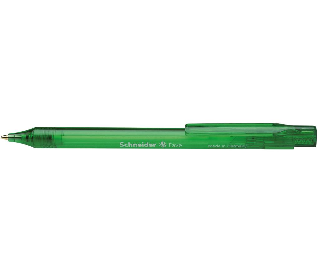 Kogelpen Schneider fave intrekbaar hervulbaar groen - Per stuk