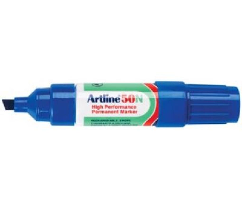 Permanent marker Artline 50 schuine punt 3 - 6 mm blauw - Per stuk
