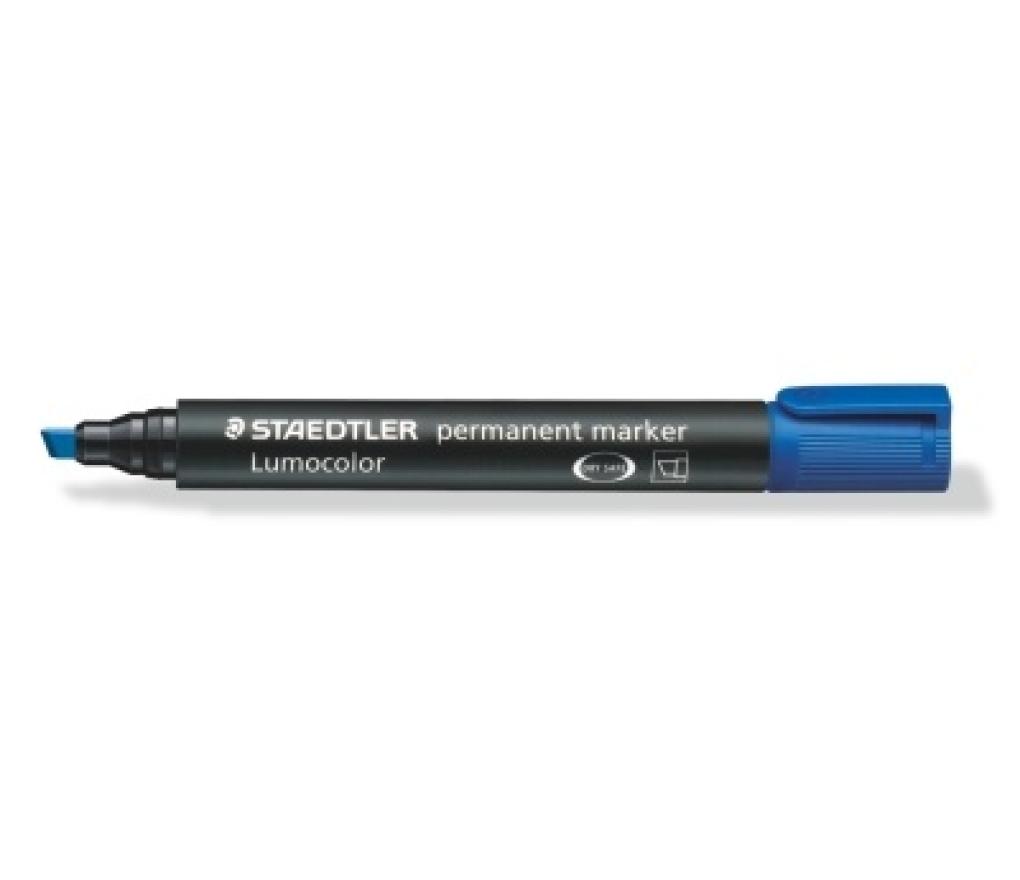 Permanent marker Staedtler 350 - 3 schuine punt 2 - 5 mm blauw - Per stuk