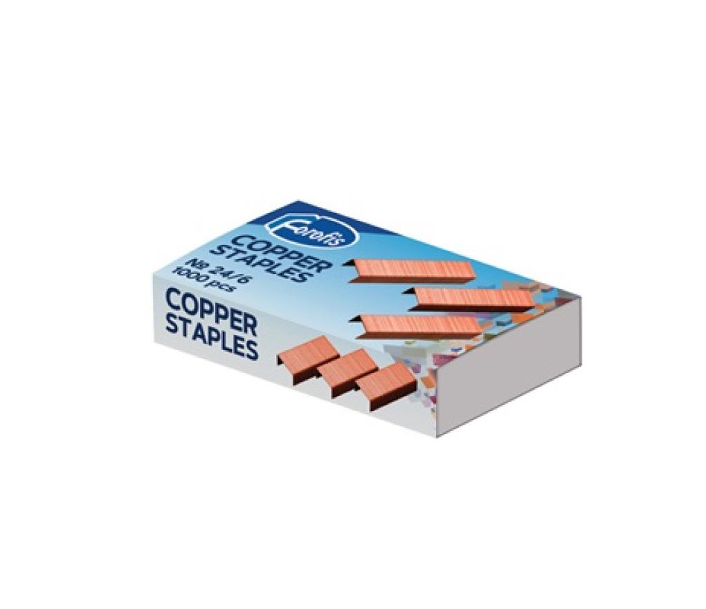 Nietjes 24/6 koper doos/1000 - Per pak