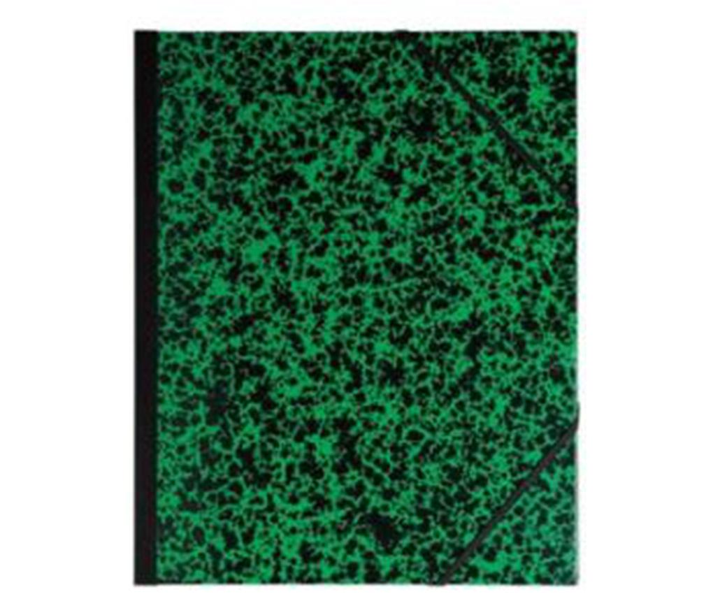 Tekeningmap 32 x 45 cm met elastieken groen gewolkt - Per stuk