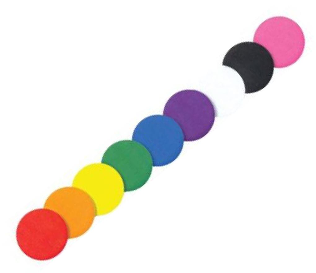 Plakfiguurtjes cirkel 50 mm ongegomd assorti kleuren set/200 - Per pak