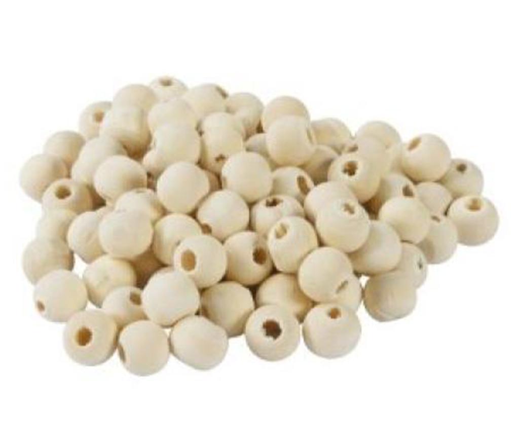 Parels hout rond 12 mm naturel zak/100 - Per pak