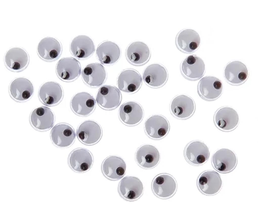 Poppenogen  4 mm rond bewegend zelfklevend zak/50 - Per pak