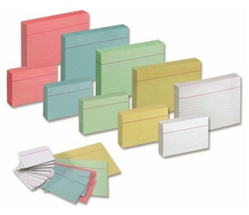 Steekkaart 100 x 150 mm assorti gelijnd pak/120 - Per pak