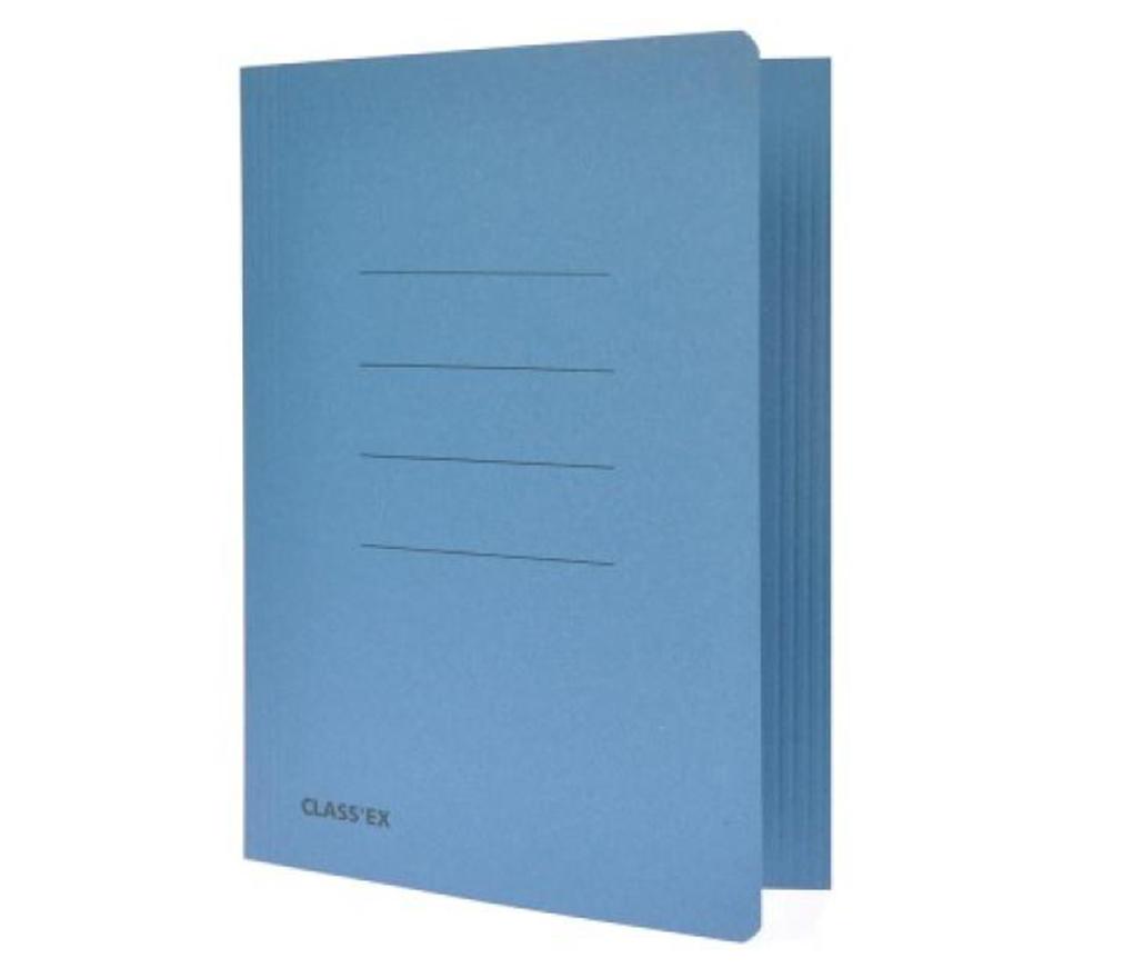 Map 3 kleppen A5 karton blauw per stuk - Per stuk