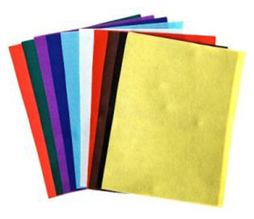 Vilt 25 x 45 cm zelfklevend pak van 10 kleuren assortie - Per pak