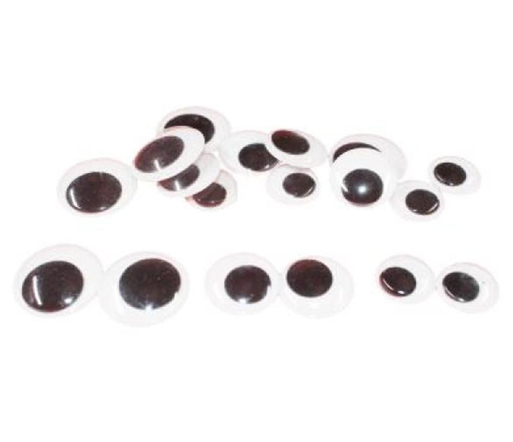 Poppenogen bewegend zelfklevend diverse formaten 20 tot 30 mm zwart stuks/18 - Per pak