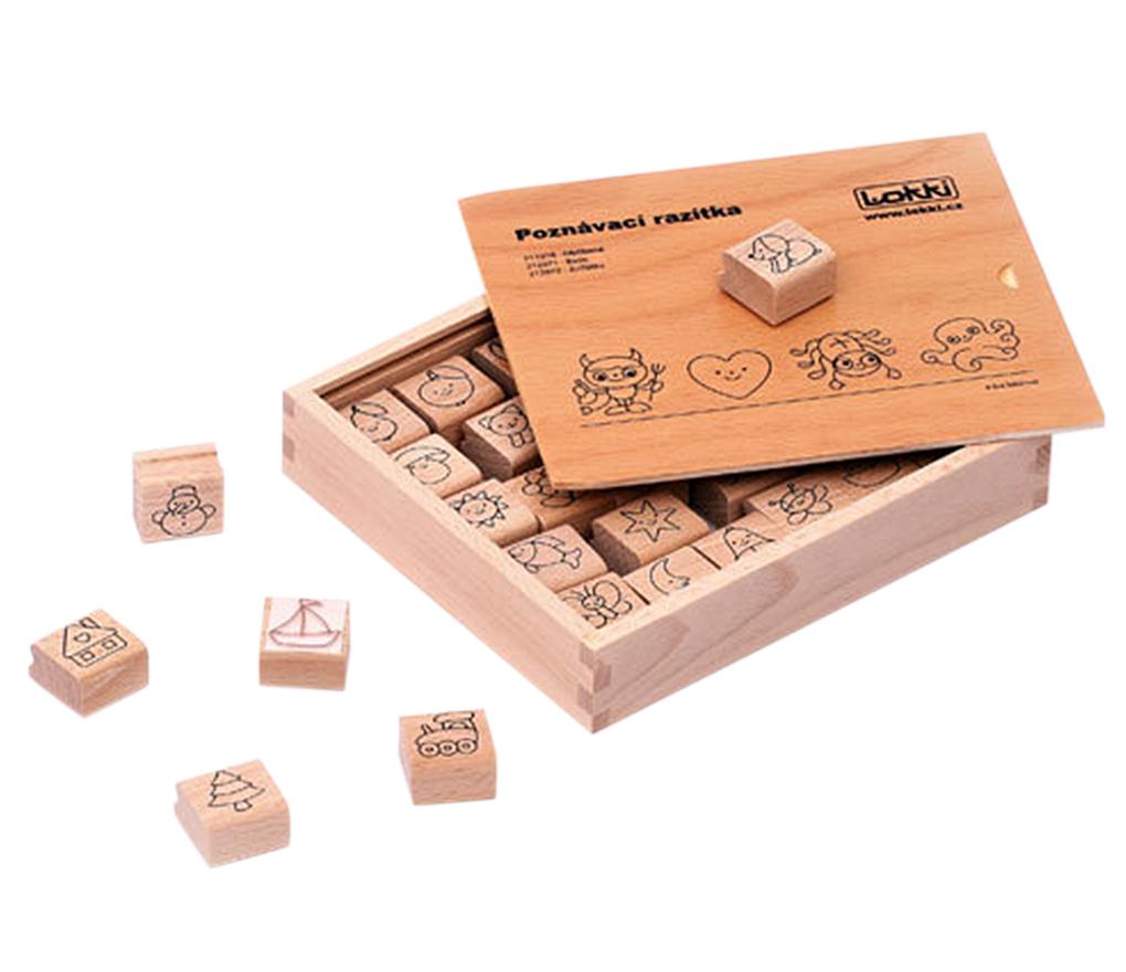 Herkenningsstempels - Lokki - hout - basis - set van 30 assorti