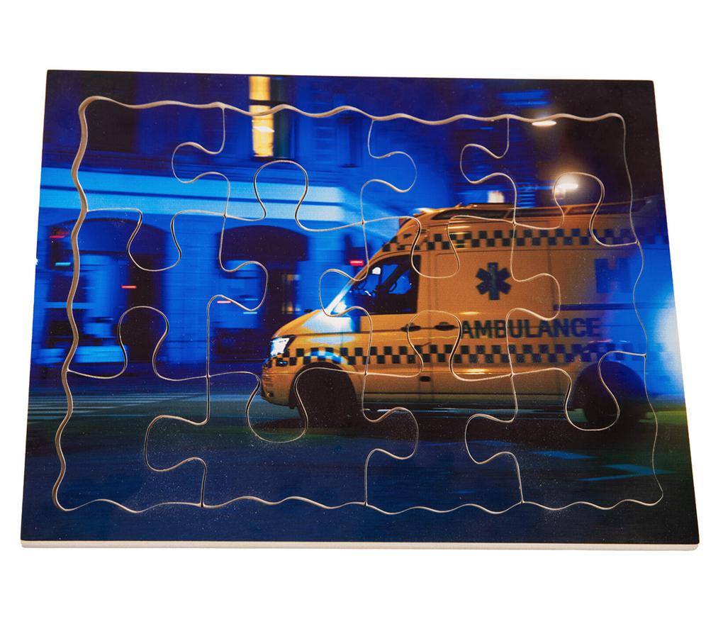 Puzzle - ambulance - 12 pièces - bois - la pièce