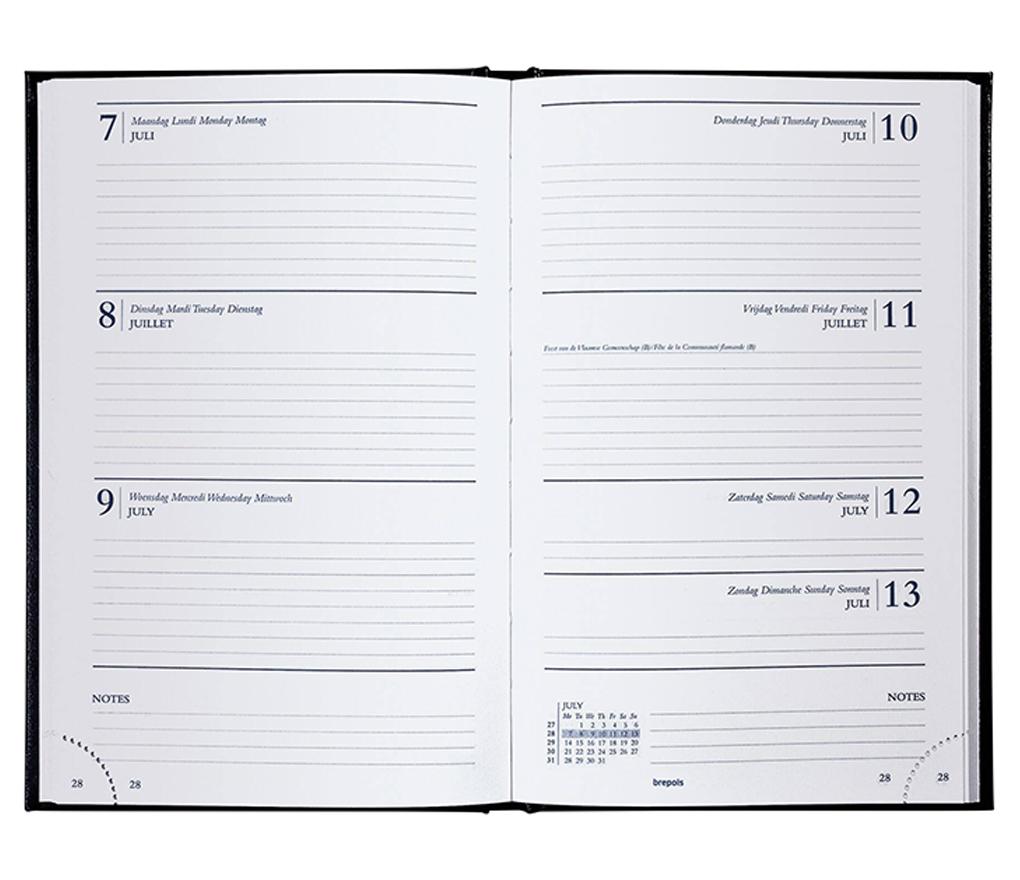 Agenda de bureau Saturnus court [216] 133 x 208 mm 6L 1J/1P Lima noir - Par pièce