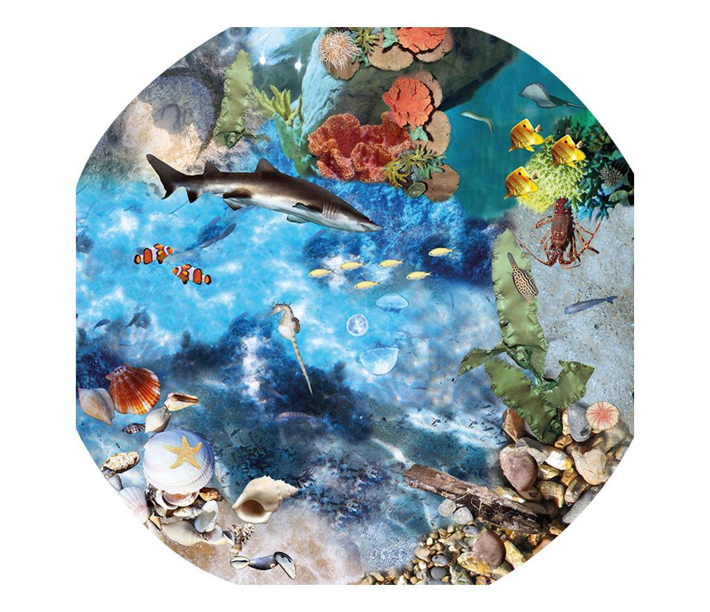 Speelmat - TTS - oceaan - voor Tuff Tray - 86 x 86 cm - per stuk
