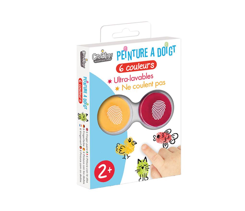 Stempels -  stempelkussens - vingerverf - set van 6 assorti