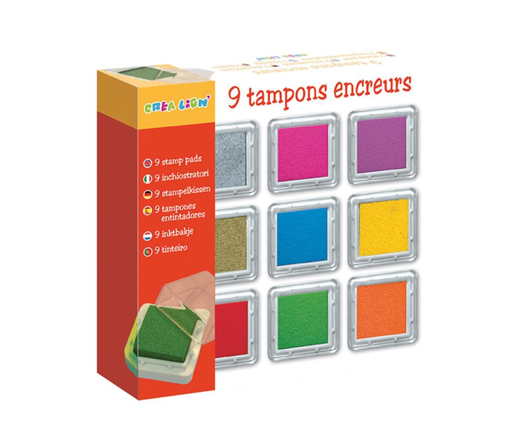 stempels - stempelkussen - miniset - set van 9 assorti