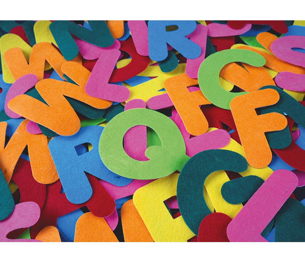 Letters - vilt - textiel - zelfklevend - jumbo - set van 150 assorti